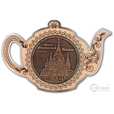 Магнит из бересты Ижевск Свято-Михайловский собор чайник серебро